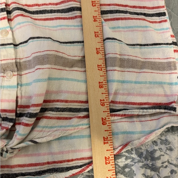 Weatherproof Striped Button-Down Shirt - Red, Blue, Gray - Picture 4 of 7